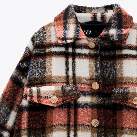 ZARA WOOL PLAID OVERSIZED JACKET - Picture 2 of 7